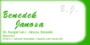 benedek janosa business card